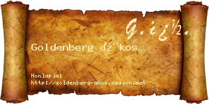 Goldenberg Ákos névjegykártya