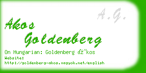 akos goldenberg business card